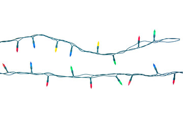 Naklejka premium String of christmas lights isolated on white background With clipping path.