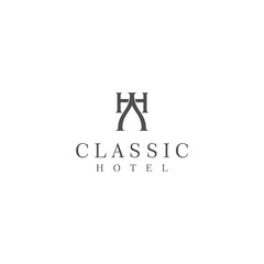 Hotel real estate logo with a simple classic modern design