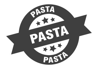 Fototapeta premium pasta sign. pasta black round ribbon sticker