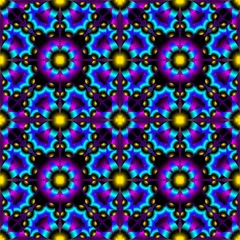 Seamless endless repeating multicolored bright ornament of different colors