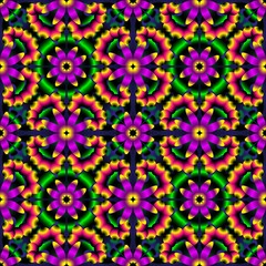 Seamless endless repeating multicolored bright ornament of different colors