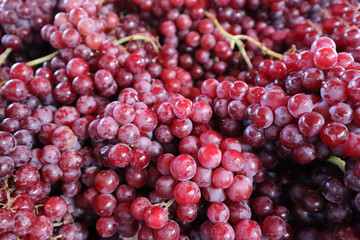 Large pile of red grapes