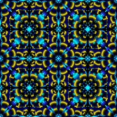 Seamless endless repeating multicolored bright ornament of different colors