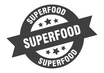 superfood sign. superfood black round ribbon sticker