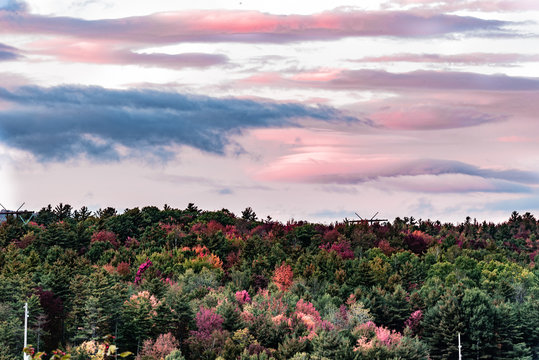 Sunset during the fall