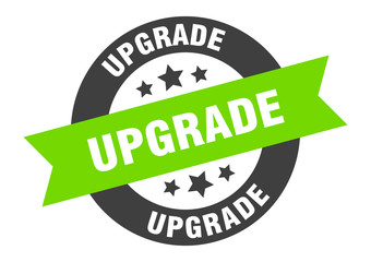 upgrade sign. upgrade black-green round ribbon sticker