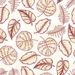 Leaf Line Art Pattern