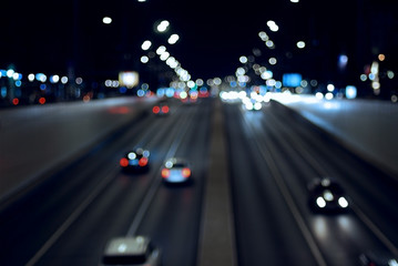 Blury night city traffic background