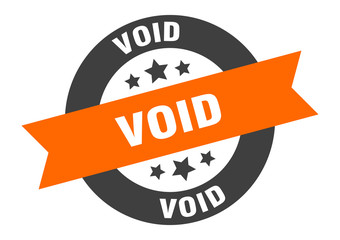 void sign. void orange-black round ribbon sticker