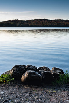 Fire pit near the lake