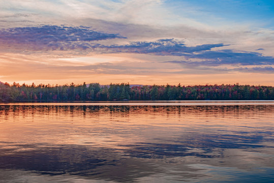 Lake under the sunset