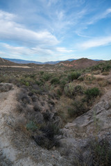 mountainous landscape with clouds near Ugijar (Spain)