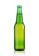 green bottle with beer