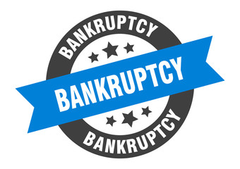 Fototapeta premium bankruptcy sign. bankruptcy blue-black round ribbon sticker