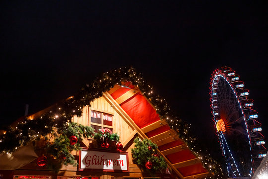 Christmas Market Mulled Wine Stall In Berlin Germany