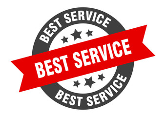 best service sign. best service black-red round ribbon sticker