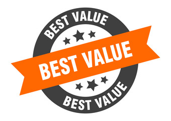 Fototapeta premium best value sign. best value orange-black round ribbon sticker