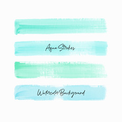 Acrylic art brush painted textured stripes set isolated vector background. Watercolor stroke set.