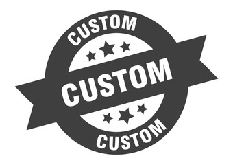 custom sign. custom black round ribbon sticker