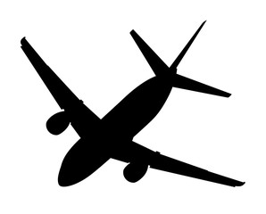 plane silhouette on a white background, vector illustration