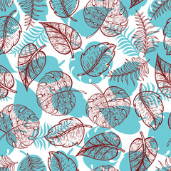 Leaf Line Art Pattern
