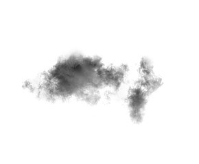 Black smoke isolated on a white background