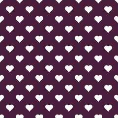 Valentine's purple polka dot heart seamless pattern vector illustration.