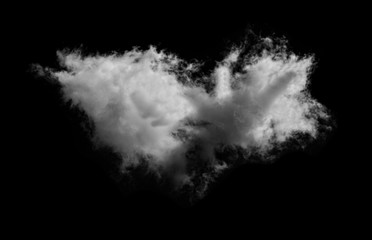 white clouds isolated on black background