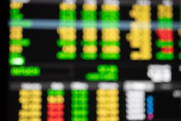 Stock exchange display Blur Out of focus