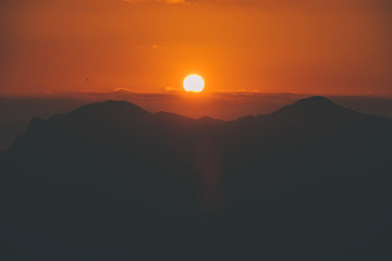 曽爾高原から眺める夕日