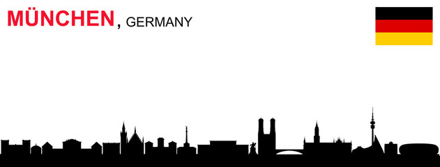 Naklejka premium München, Skyline