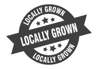 Obraz premium locally grown sign. locally grown black round ribbon sticker