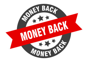 Fototapeta premium money back sign. money back black-red round ribbon sticker