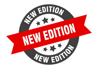 Obraz premium new edition sign. new edition black-red round ribbon sticker