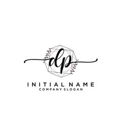 DP Beauty vector initial logo, handwriting logo.