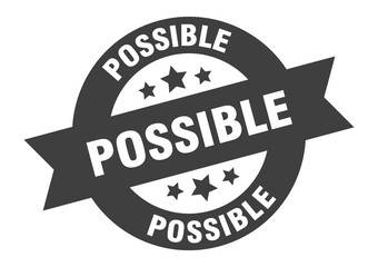 possible sign. possible black round ribbon sticker