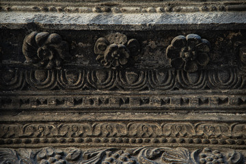 fragments of old church bas-relief