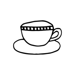 Single hand drawn element of New Year and Xmas. Doodle vector illustration. Winter elements  for greeting cards, posters, stickers and seasonal design.  Isolated on white background