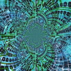 Circuit board. Abstract fractal. 3D rendering