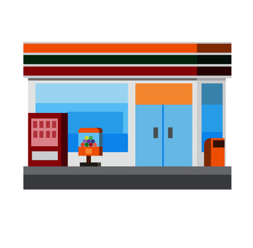 convenience store illustration flat design vector