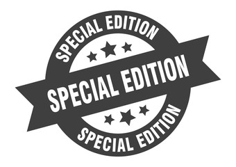 special edition sign. special edition black round ribbon sticker