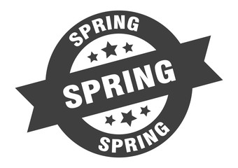 Fototapeta premium spring sign. spring black round ribbon sticker