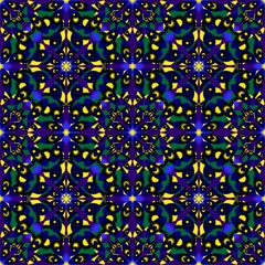 Seamless endless repeating multicolored bright ornament of different colors