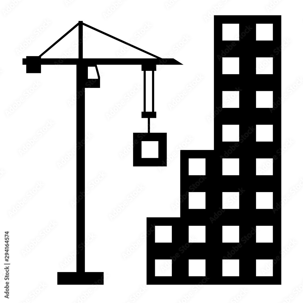 Wall mural building construction icon