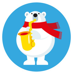 Polar Bear cartoon character season's greetings postcard