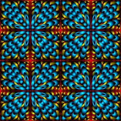 Seamless endless repeating multicolored bright ornament of different colors