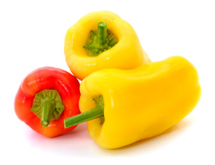 Peppers red and yellow isolated.