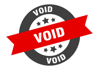 void sign. void black-red round ribbon sticker