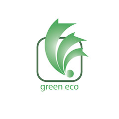 ecology logo - green design - growth vector illustration