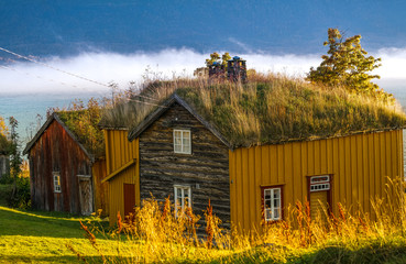 North sea coast in autumn. Norway. Troms
